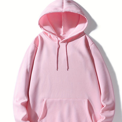 Mannen Hoodies, Effen Kleur Hoodie, Casual Heren Pullover Hoodie Met Kangoeroezak Voor Lente Herfst, Als Geschenken, Coquette Stijl