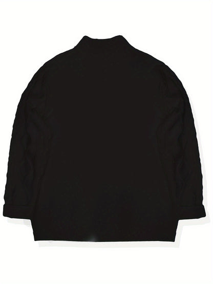 Heren Casual Effen Kleur Viscose Blend Knit 1/4 Zip Trui, Herfst/Winter, Machine Wasbaar