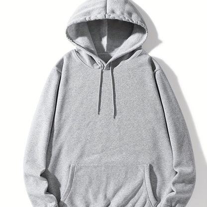 Mannen Hoodies, Effen Kleur Hoodie, Casual Heren Pullover Hoodie Met Kangoeroezak Voor Lente Herfst, Als Geschenken, Coquette Stijl