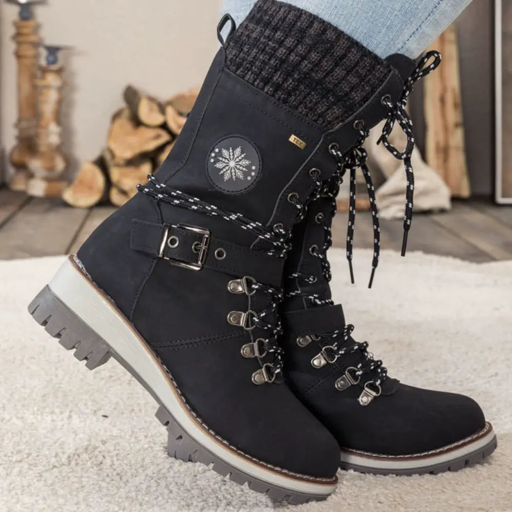Dames snowboots | veters + gesp – anti-slip zool