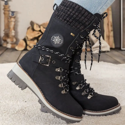 Dames snowboots | veters + gesp – anti-slip zool