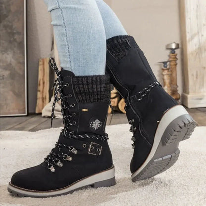 Dames snowboots | veters + gesp – anti-slip zool
