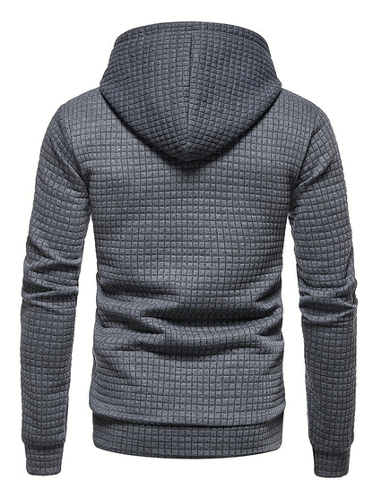 [1pc GEKM Heren Casual Sport Hoodie] 1pc GEKM Heren Casual Sport Pullover Sweatshirt, Boho Stijl Lange Mouw Hoodie met Geborduurd Ontwerp, Gebreide Polyester Stof, Regular Fit, 250gsm - Herfst/Winter Collectie