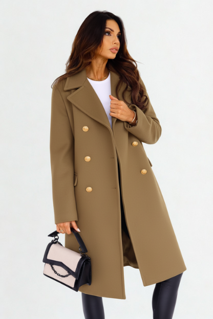 Dames Dubbelrijige Winter Trenchcoat