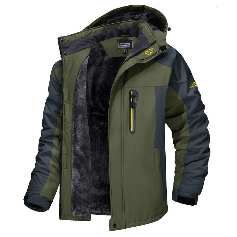 Heren Winterjas met Capuchon Fleecevoering