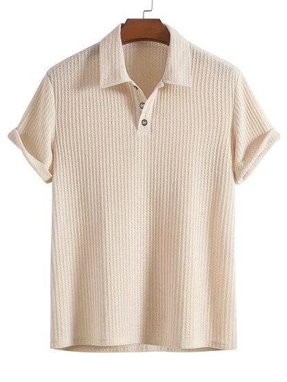 2025 Nieuw Casual Sportshirt Heren Korte Mouwen Hoogwaardig Zomer Effen Kleur Top T-shirt Halflange Mouwen Veelzijdig voor Golf, Vissen, Basketbal, Kamperen, Fitness Zwemmen en Strand met Omkeerbare Kraag
