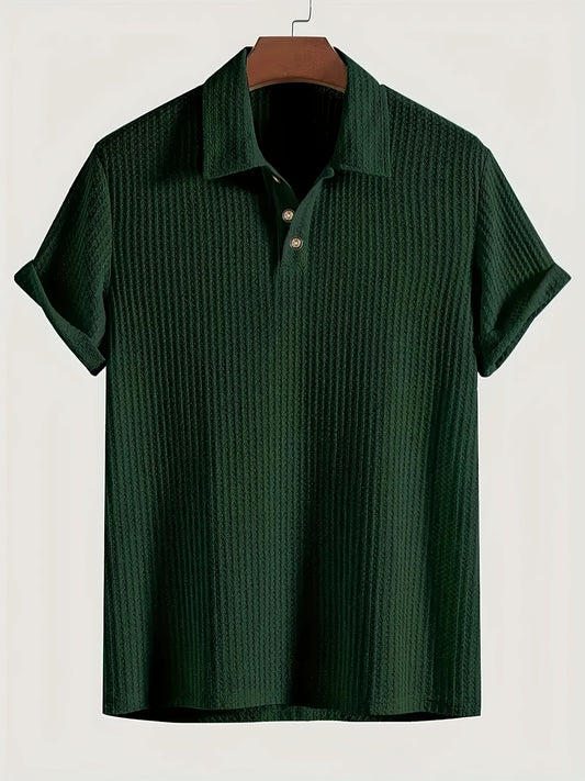 2025 Nieuw Casual Sportshirt Heren Korte Mouwen Hoogwaardig Zomer Effen Kleur Top T-shirt Halflange Mouwen Veelzijdig voor Golf, Vissen, Basketbal, Kamperen, Fitness Zwemmen en Strand met Omkeerbare Kraag