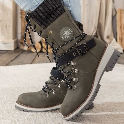 Dames snowboots | veters + gesp – anti-slip zool