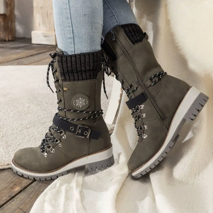 Dames snowboots | veters + gesp – anti-slip zool