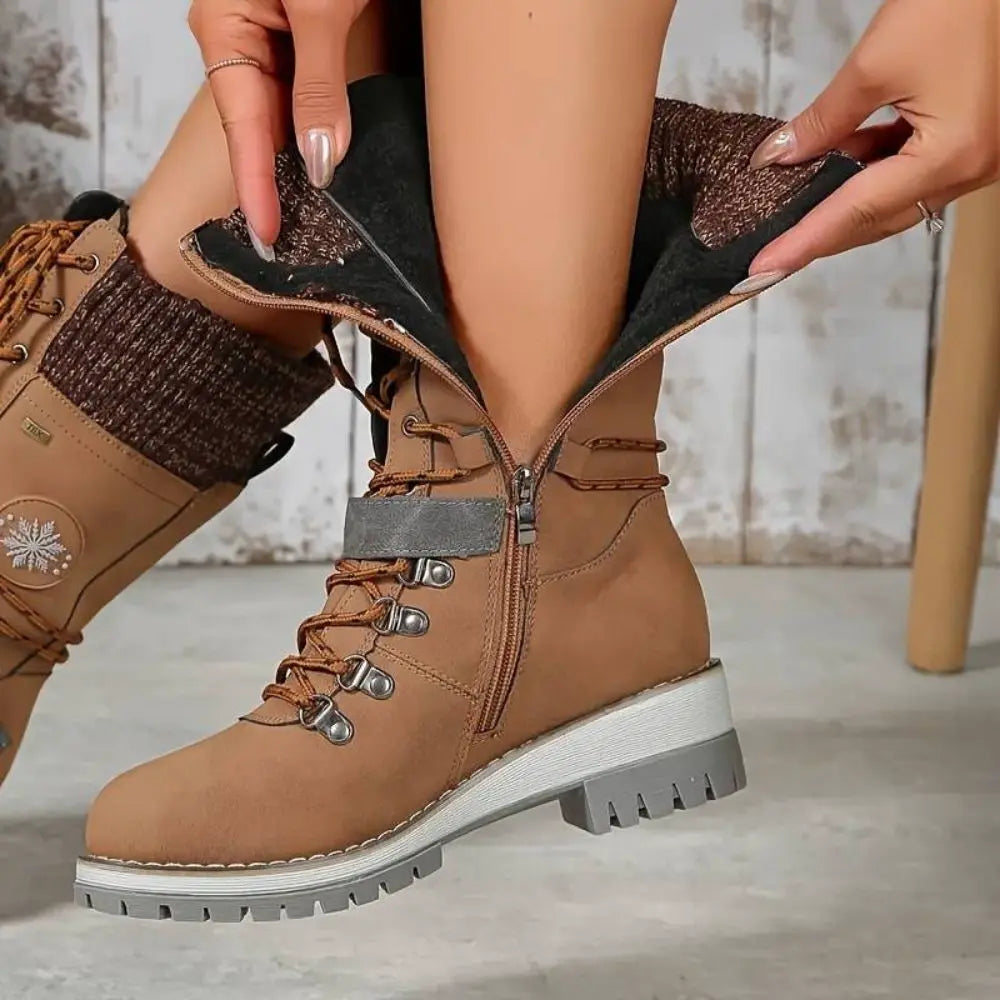 Dames snowboots | veters + gesp – anti-slip zool
