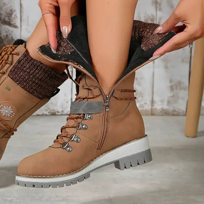 Dames snowboots | veters + gesp – anti-slip zool