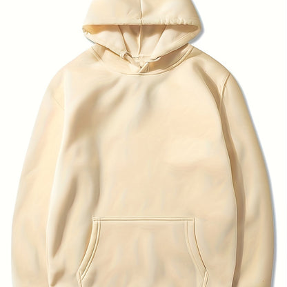 Mannen Hoodies, Effen Kleur Hoodie, Casual Heren Pullover Hoodie Met Kangoeroezak Voor Lente Herfst, Als Geschenken, Coquette Stijl