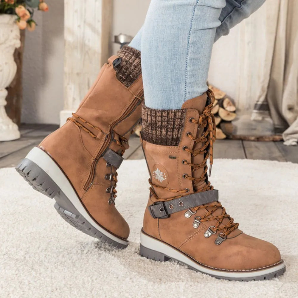 Dames snowboots | veters + gesp – anti-slip zool
