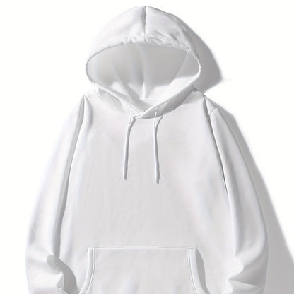 Mannen Hoodies, Effen Kleur Hoodie, Casual Heren Pullover Hoodie Met Kangoeroezak Voor Lente Herfst, Als Geschenken, Coquette Stijl