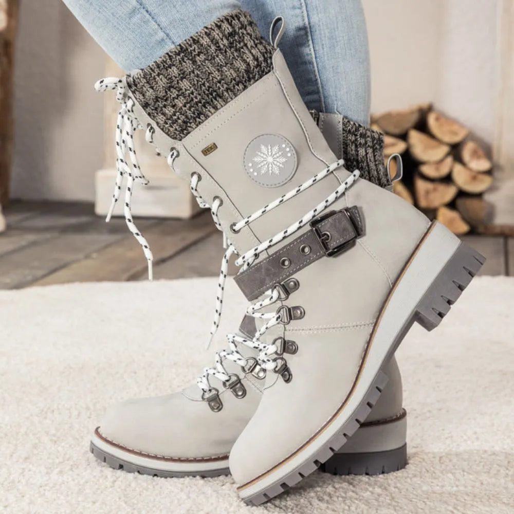 Dames snowboots | veters + gesp – anti-slip zool