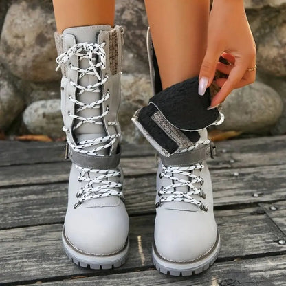 Dames snowboots | veters + gesp – anti-slip zool