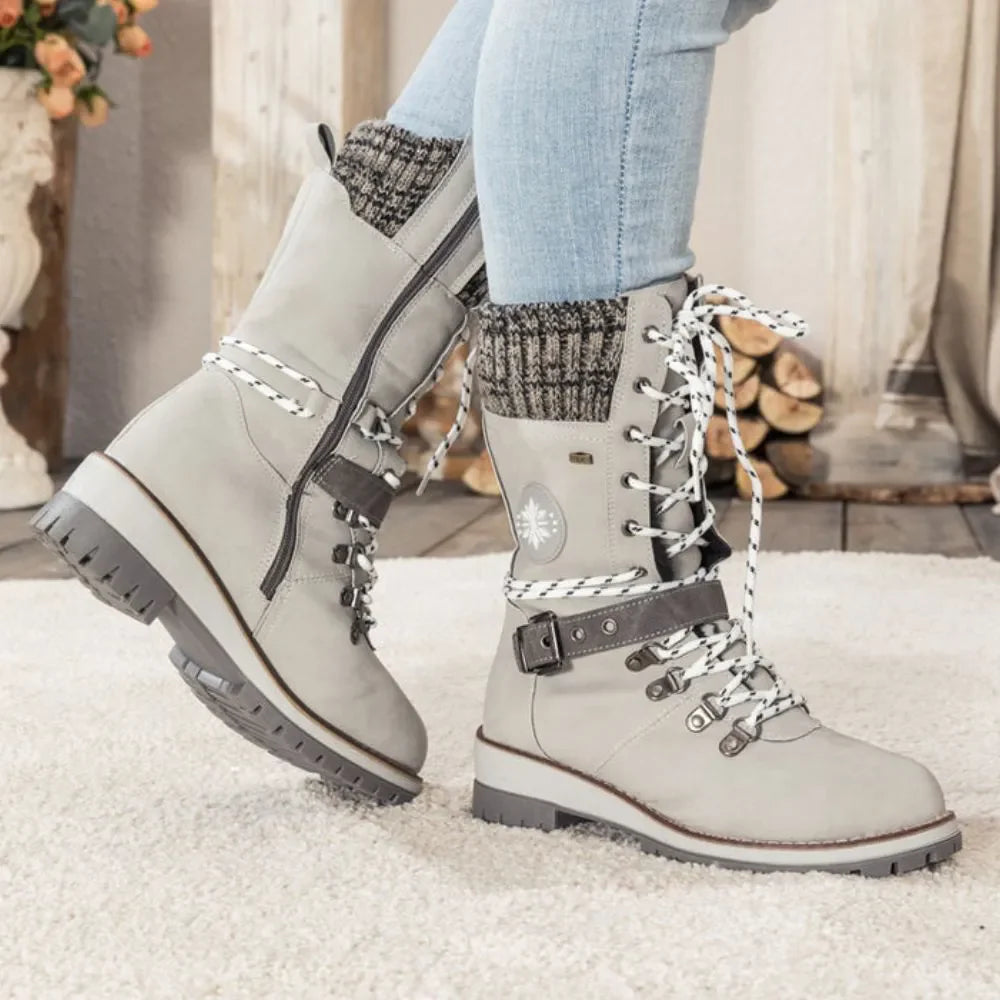 Dames snowboots | veters + gesp – anti-slip zool