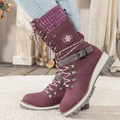 Dames snowboots | veters + gesp – anti-slip zool