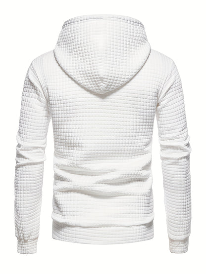 [1pc GEKM Heren Casual Sport Hoodie] 1pc GEKM Heren Casual Sport Pullover Sweatshirt, Boho Stijl Lange Mouw Hoodie met Geborduurd Ontwerp, Gebreide Polyester Stof, Regular Fit, 250gsm - Herfst/Winter Collectie