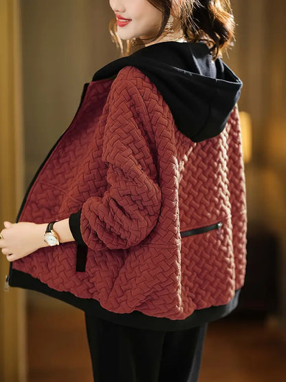 Dames Hoodie met Rits | Gewatteerd
