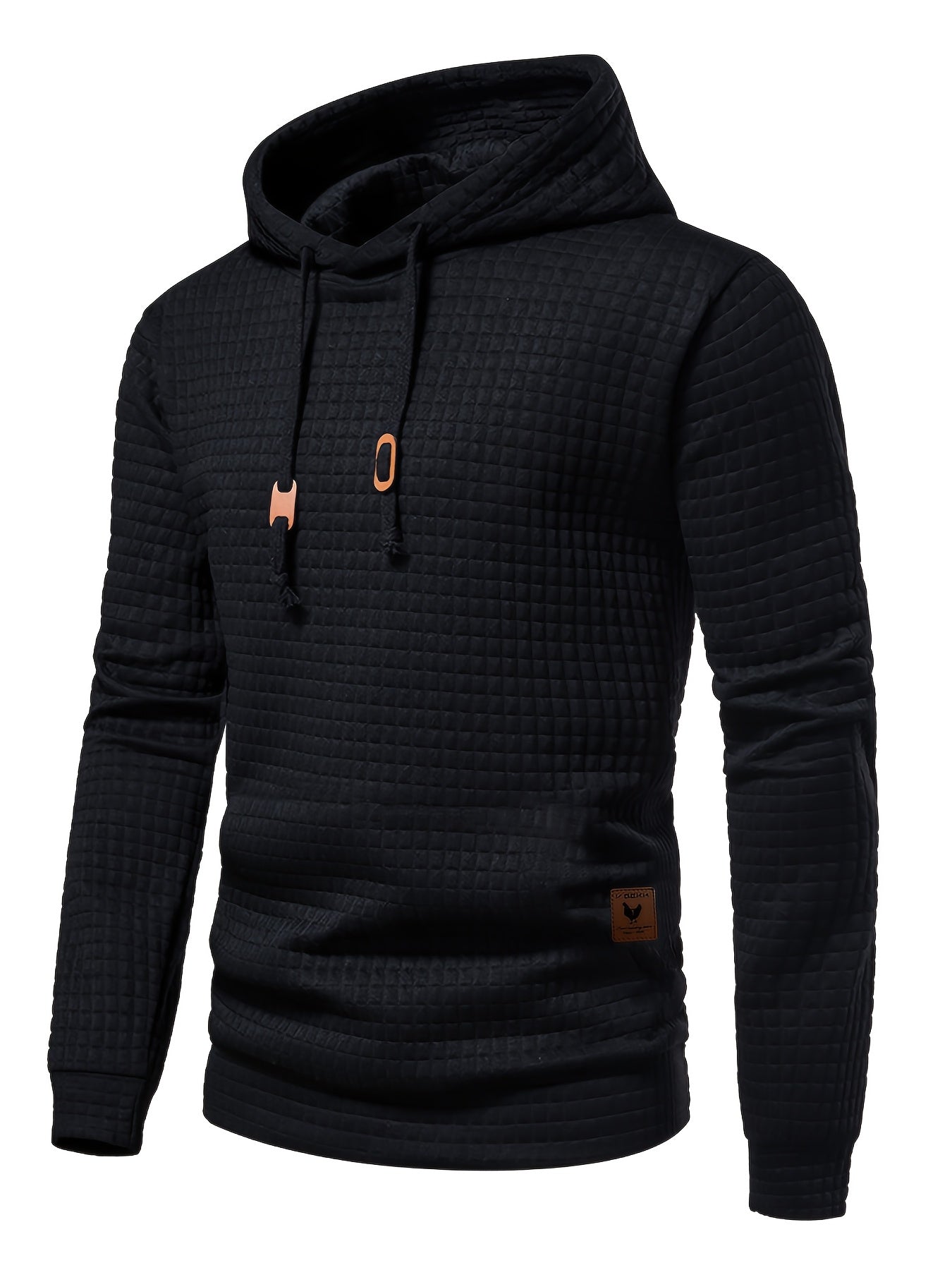 [1pc GEKM Heren Casual Sport Hoodie] 1pc GEKM Heren Casual Sport Pullover Sweatshirt, Boho Stijl Lange Mouw Hoodie met Geborduurd Ontwerp, Gebreide Polyester Stof, Regular Fit, 250gsm - Herfst/Winter Collectie