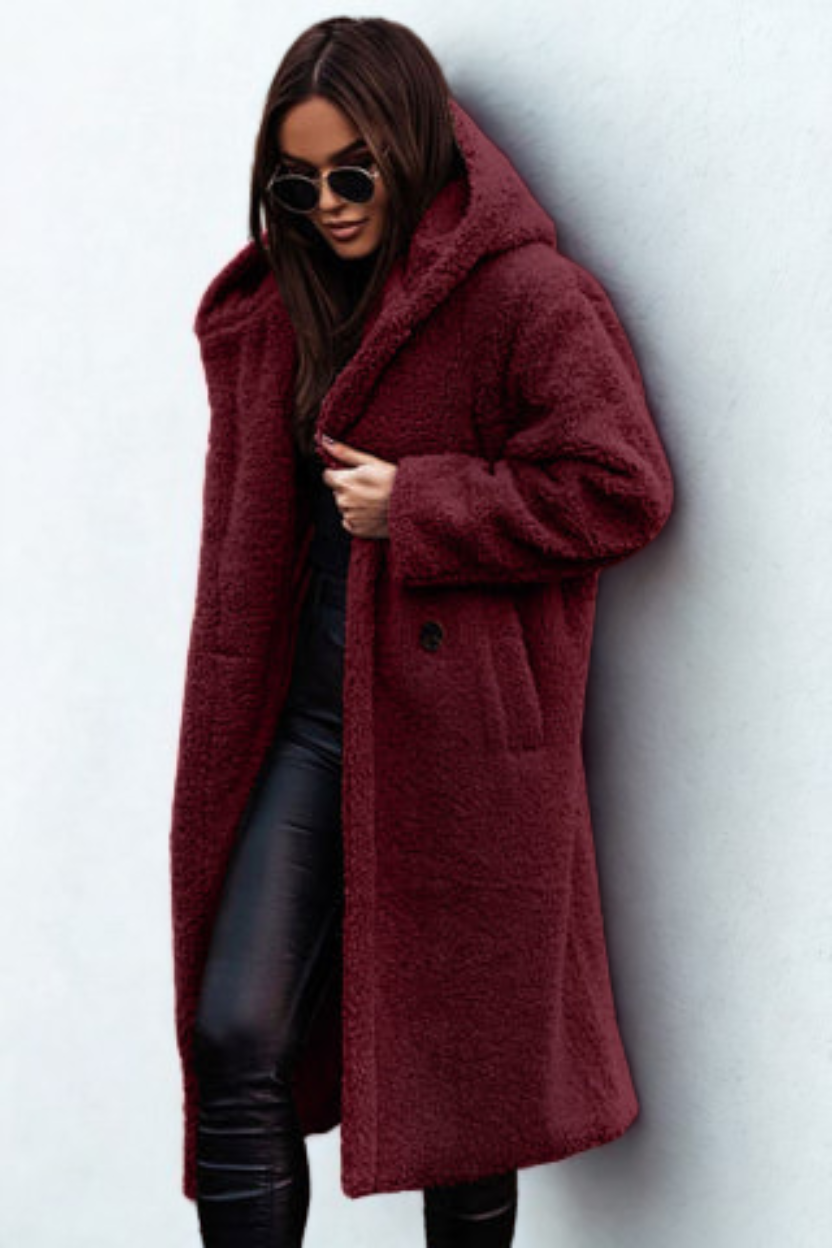 Dames Winterjas Imitatiebont met Capuchon