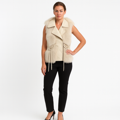 Empress Bodywarmer met bont | Ceintuur