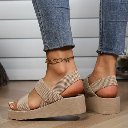 SoleLuxe | Beige Platform Sandalen