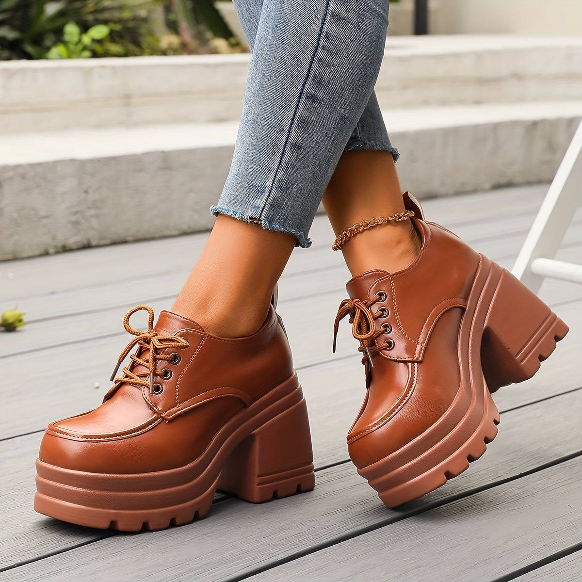 Vivienne Oxford Veterschoenen | Plateauzool
