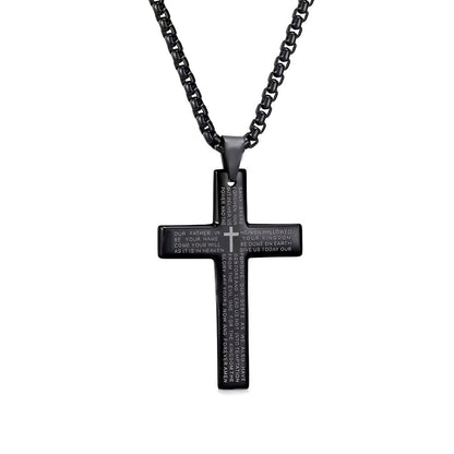 1 stuk Europese en Amerikaanse trendy nieuwe religieuze gegraveerde kruisketting, en veelzijdig voor mannen en vrouwen, kruis hanger ketting