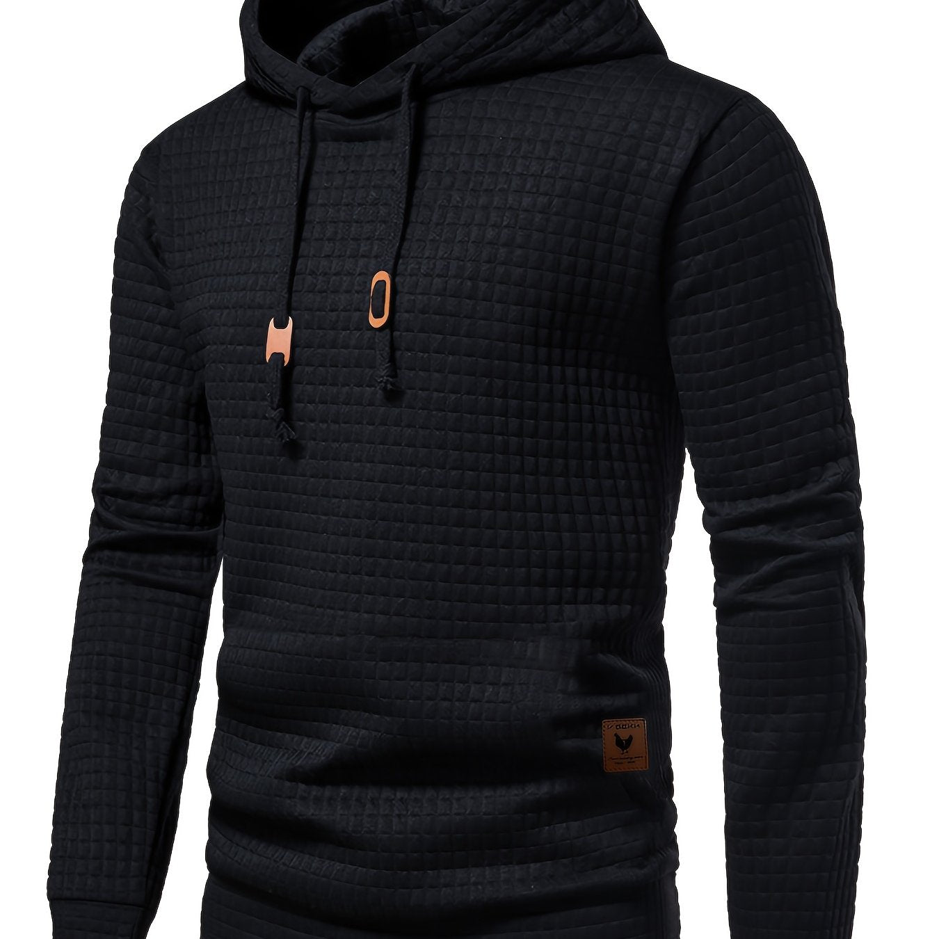 [1pc GEKM Heren Casual Sport Hoodie] 1pc GEKM Heren Casual Sport Pullover Sweatshirt, Boho Stijl Lange Mouw Hoodie met Geborduurd Ontwerp, Gebreide Polyester Stof, Regular Fit, 250gsm - Herfst/Winter Collectie