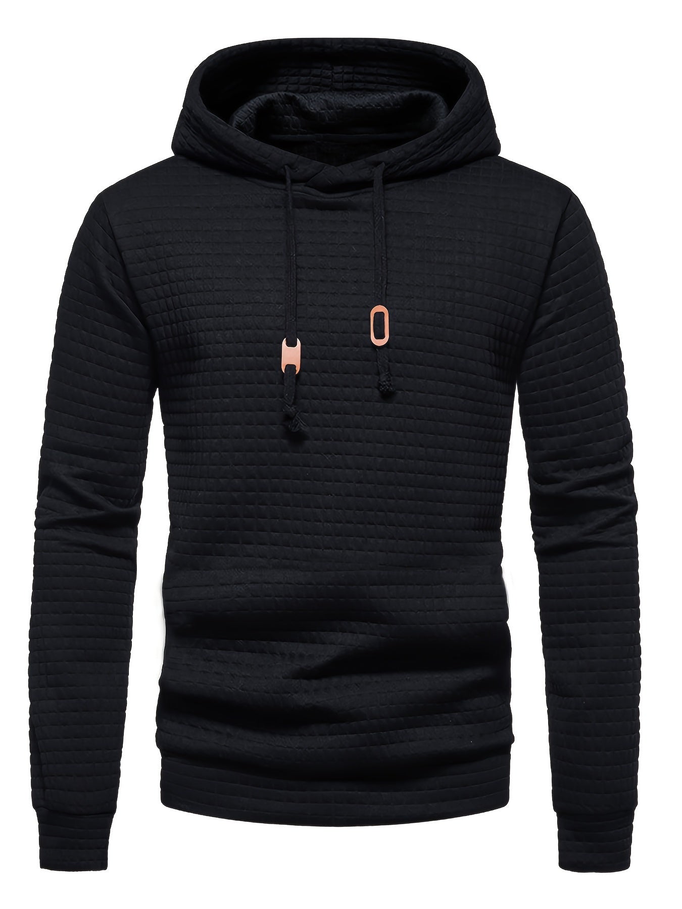 [1pc GEKM Heren Casual Sport Hoodie] 1pc GEKM Heren Casual Sport Pullover Sweatshirt, Boho Stijl Lange Mouw Hoodie met Geborduurd Ontwerp, Gebreide Polyester Stof, Regular Fit, 250gsm - Herfst/Winter Collectie