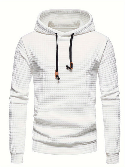 [1pc GEKM Heren Casual Sport Hoodie] 1pc GEKM Heren Casual Sport Pullover Sweatshirt, Boho Stijl Lange Mouw Hoodie met Geborduurd Ontwerp, Gebreide Polyester Stof, Regular Fit, 250gsm - Herfst/Winter Collectie
