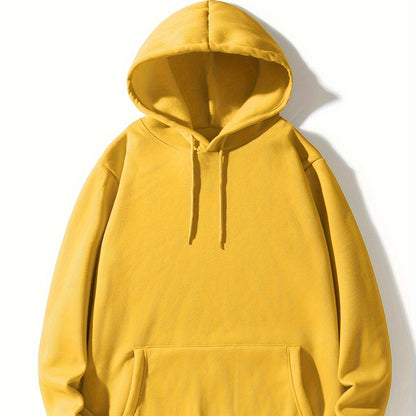 Mannen Hoodies, Effen Kleur Hoodie, Casual Heren Pullover Hoodie Met Kangoeroezak Voor Lente Herfst, Als Geschenken, Coquette Stijl