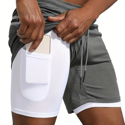Heren Casual Atletische Shorts Voor De Zomer - Ademend, Lichtgewicht Polyester, Rood Met Zwarte Zijzakken En Trekkoord Tailleband, Perfect Voor Hardlopen, Training, Wandelen En Buitenactiviteiten, Zomer Trainingsuitrusting | Trekkoord Tailleband | Comfort