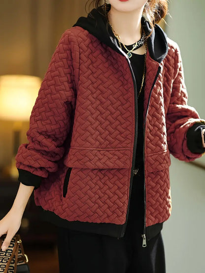 Dames Hoodie met Rits | Gewatteerd