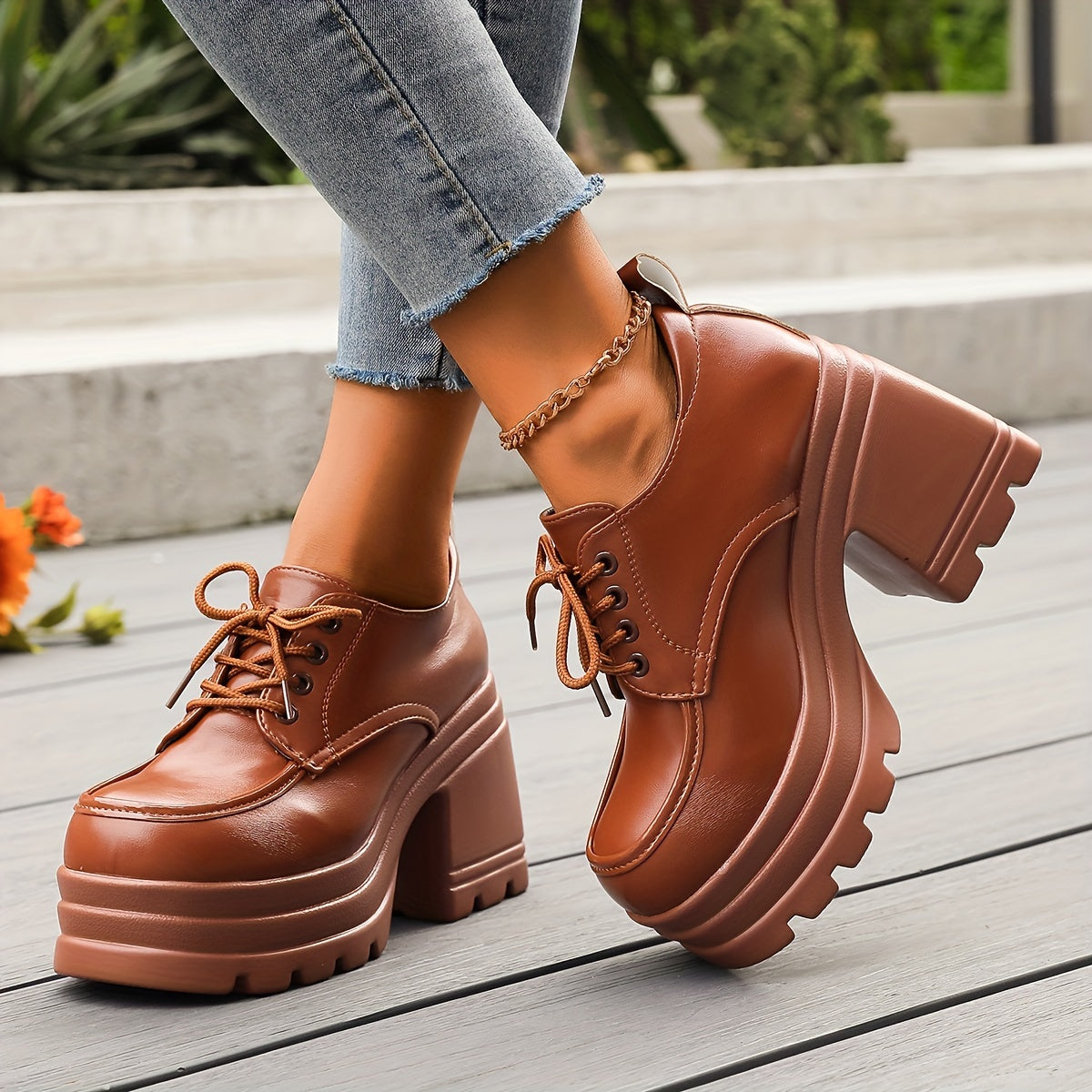Vivienne Oxford Veterschoenen | Plateauzool