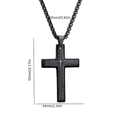 1 stuk Europese en Amerikaanse trendy nieuwe religieuze gegraveerde kruisketting, en veelzijdig voor mannen en vrouwen, kruis hanger ketting