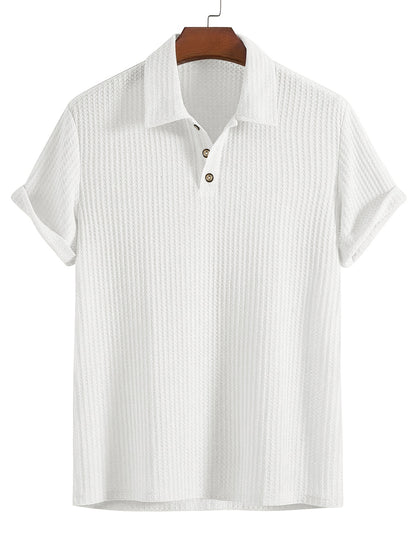 2025 Nieuw Casual Sportshirt Heren Korte Mouwen Hoogwaardig Zomer Effen Kleur Top T-shirt Halflange Mouwen Veelzijdig voor Golf, Vissen, Basketbal, Kamperen, Fitness Zwemmen en Strand met Omkeerbare Kraag