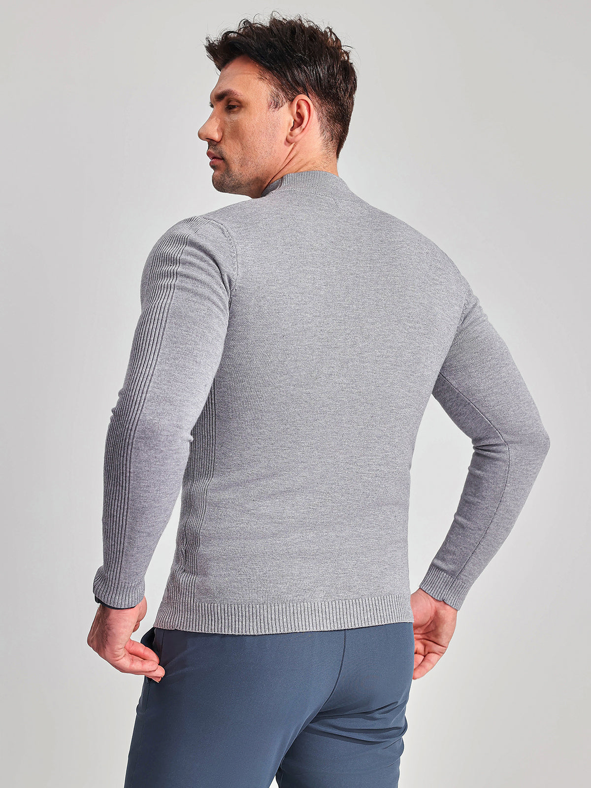 Heren Coltrui Slim Fit Gebreid