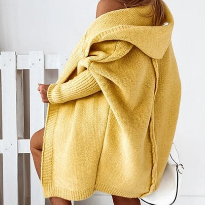 Gezellige gebreide cardigan met capuchon