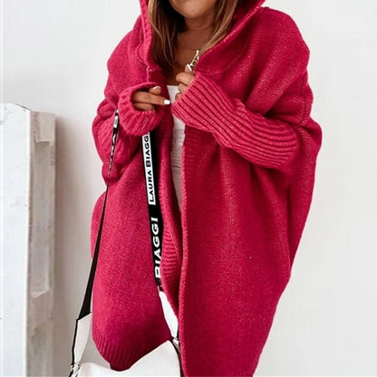 Gezellige gebreide cardigan met capuchon