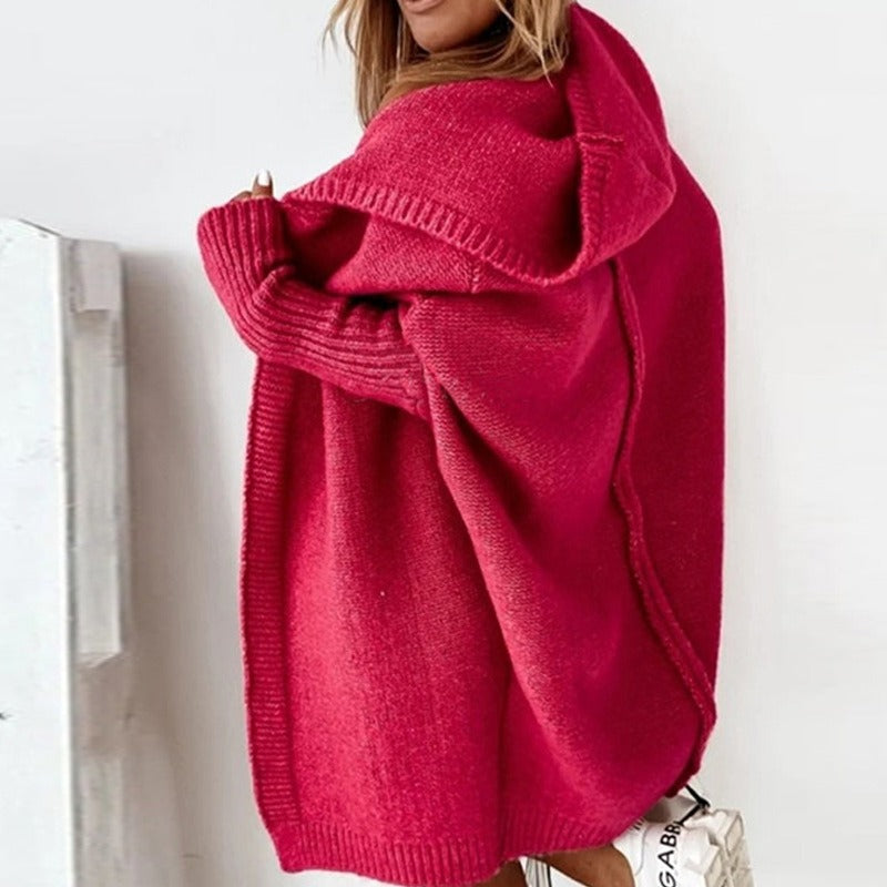 Gezellige gebreide cardigan met capuchon