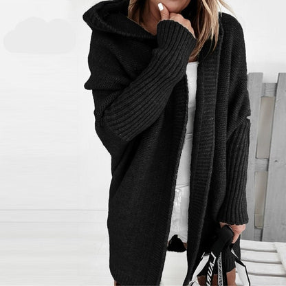 Gezellige gebreide cardigan met capuchon