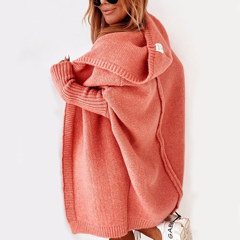Gezellige gebreide cardigan met capuchon