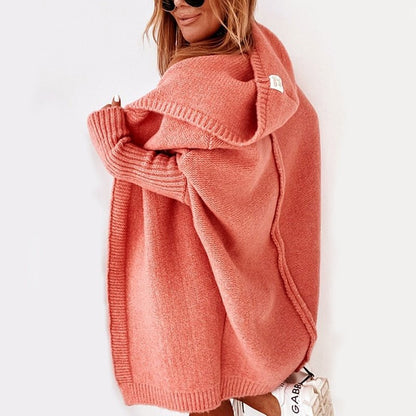 Gezellige gebreide cardigan met capuchon