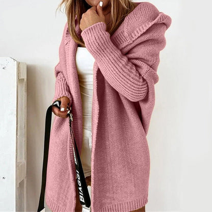 Gezellige gebreide cardigan met capuchon