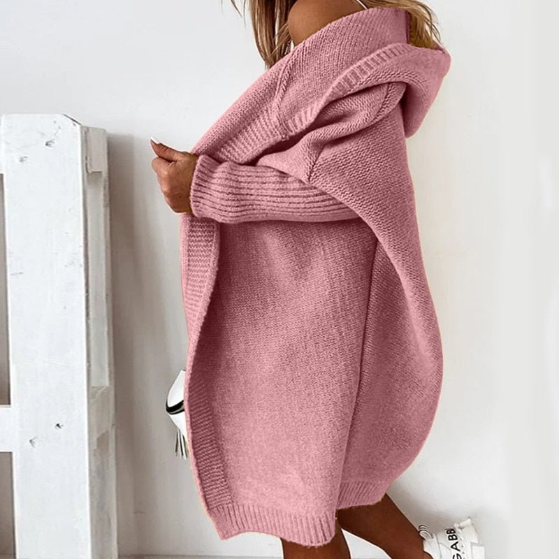 Gezellige gebreide cardigan met capuchon