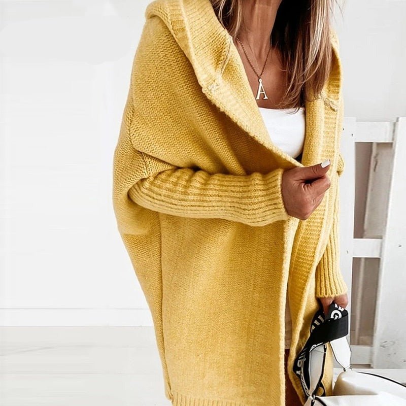 Gezellige gebreide cardigan met capuchon
