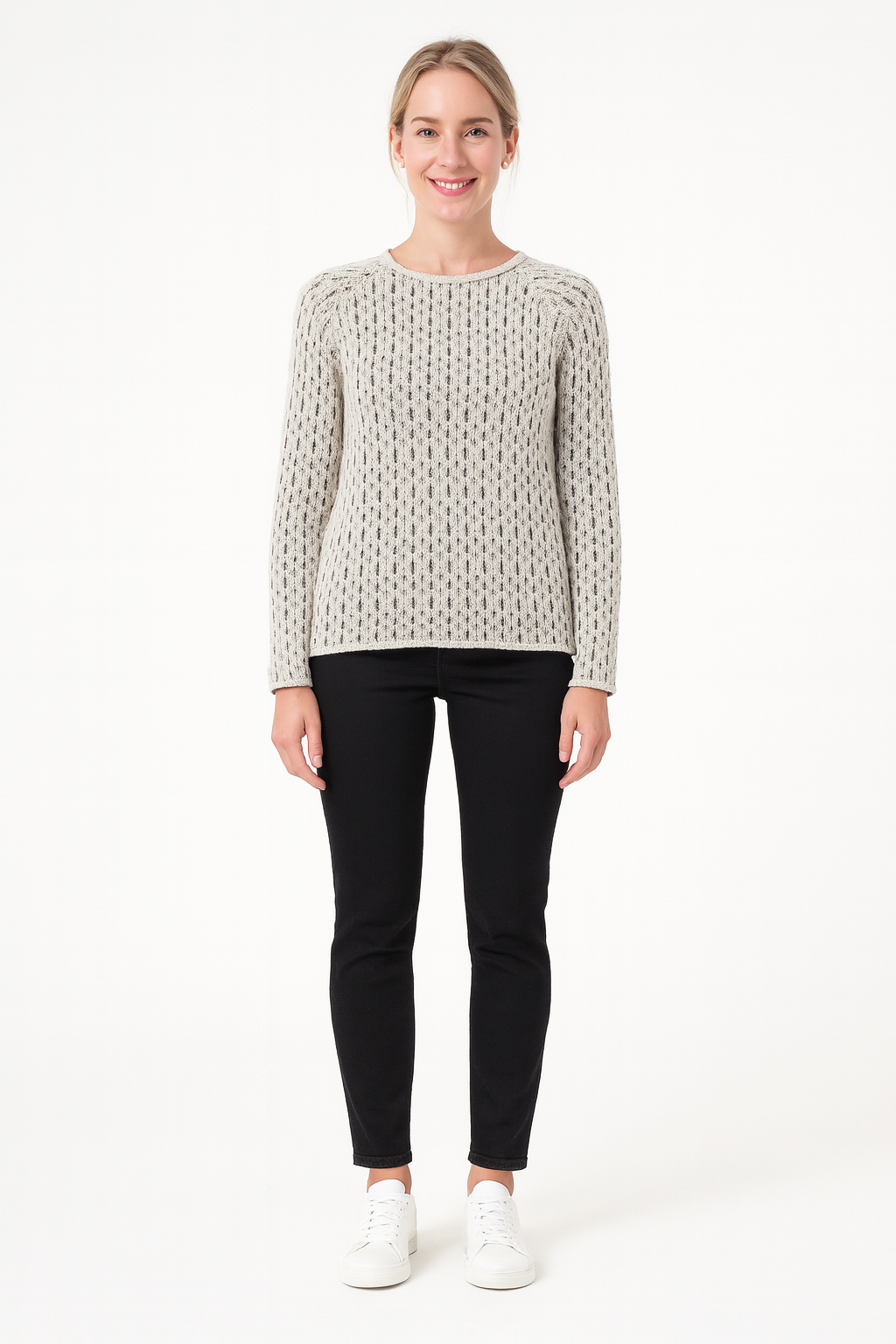 Dames Gebreide Trui met Boothals | Grijs